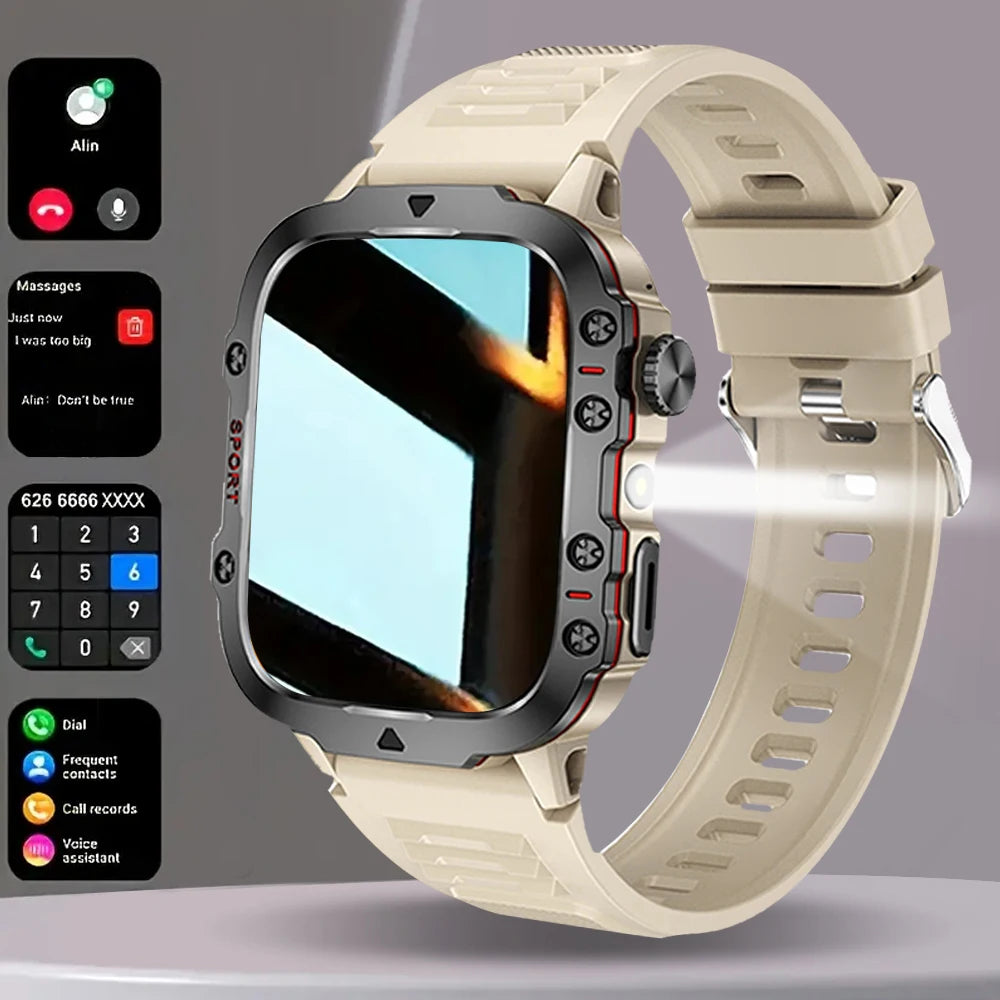 2025 Men Smartwatch Outdoor Sport Exploration Flashlight Counter Bluetooth Call Women Smart Watch Holiday Gift for Android Ios