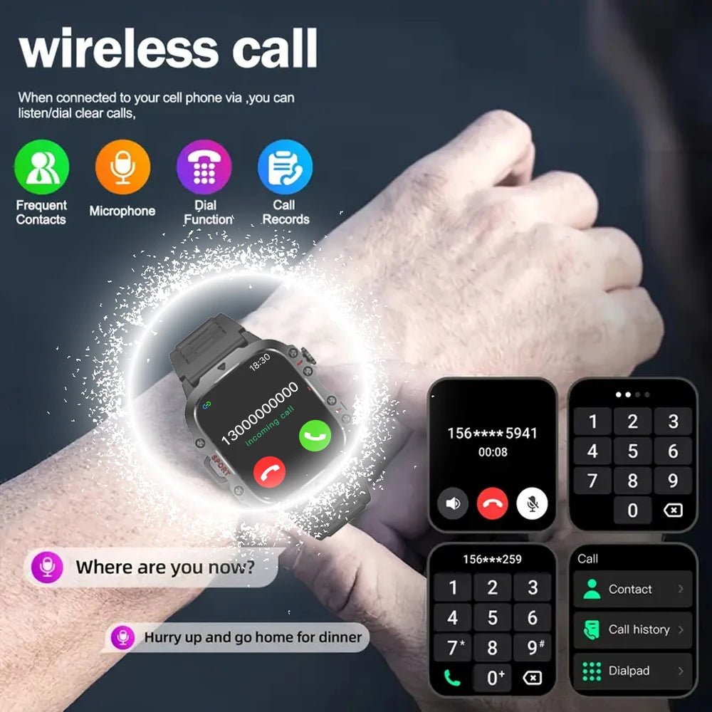 2025 Men Smartwatch Outdoor Sport Exploration Flashlight Counter Bluetooth Call Women Smart Watch Holiday Gift for Android Ios