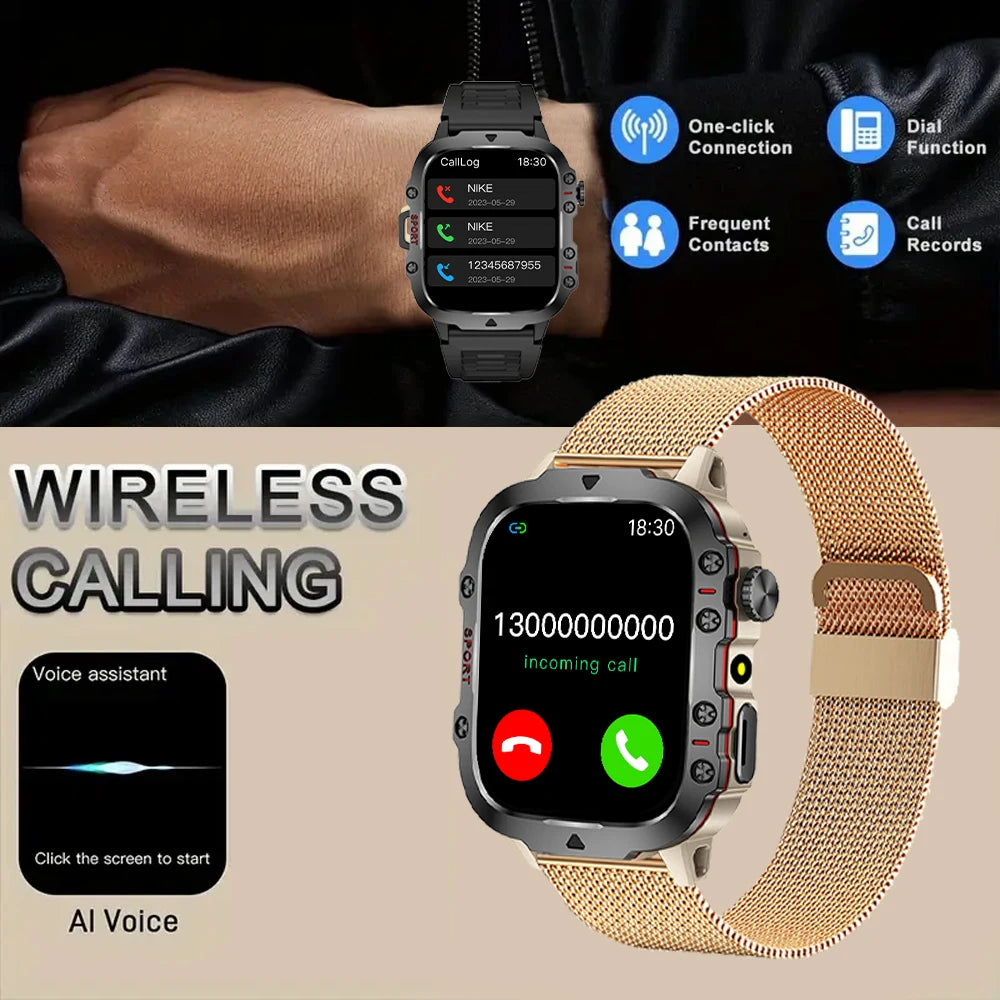 2025 Men Smartwatch Outdoor Sport Exploration Flashlight Counter Bluetooth Call Women Smart Watch Holiday Gift for Android Ios