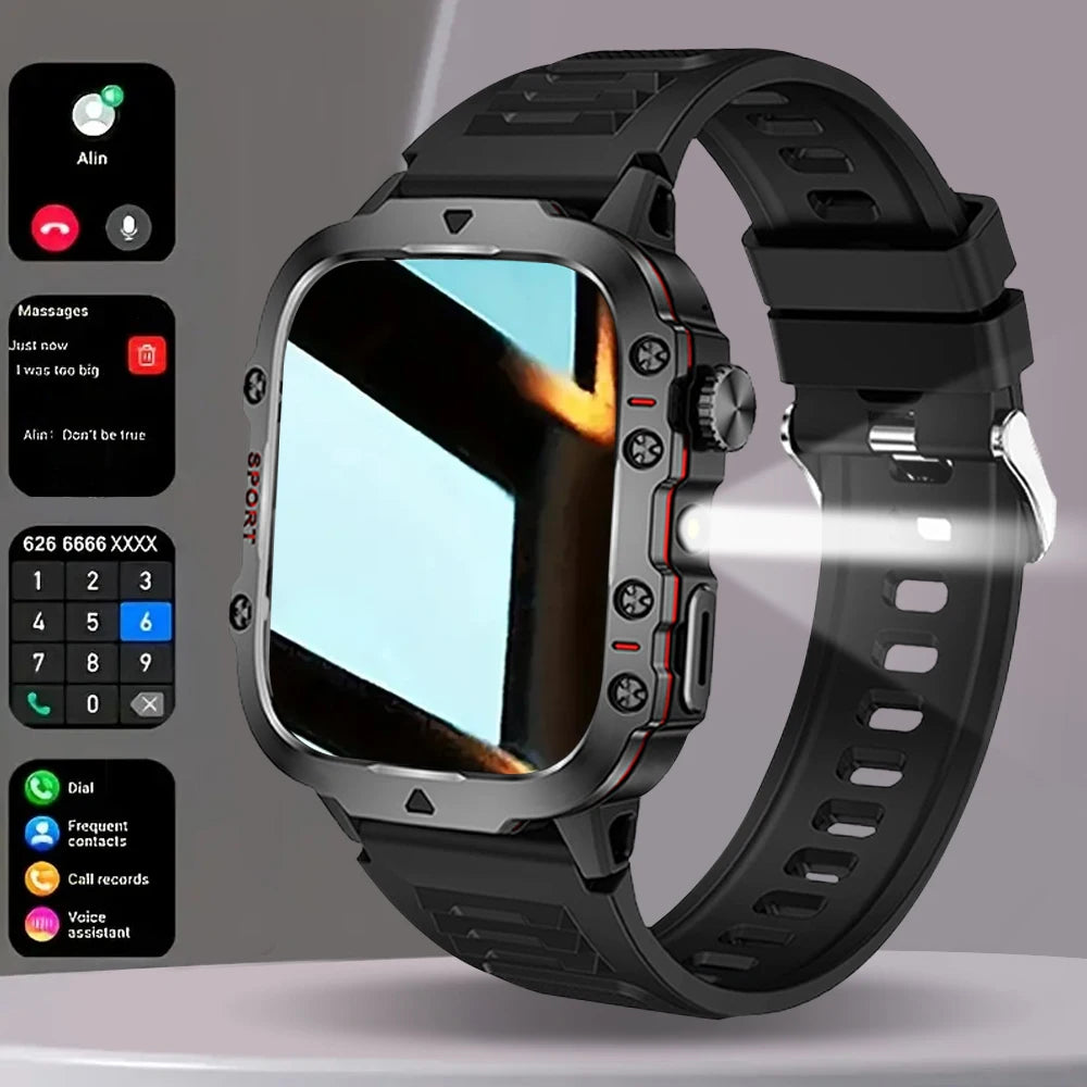 2025 Men Smartwatch Outdoor Sport Exploration Flashlight Counter Bluetooth Call Women Smart Watch Holiday Gift for Android Ios