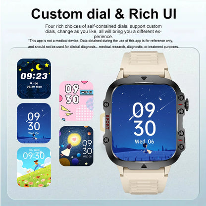 2025 Men Smartwatch Outdoor Sport Exploration Flashlight Counter Bluetooth Call Women Smart Watch Holiday Gift for Android Ios