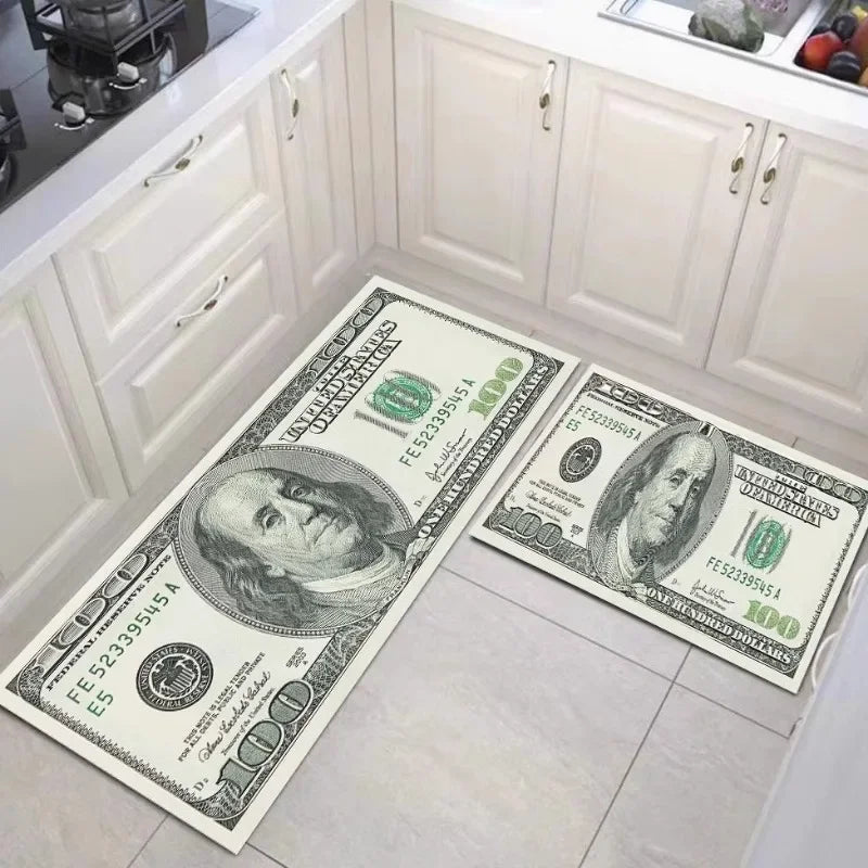 Money Rugs 100 Dollar Bill Runner Area Rug for Living Room 