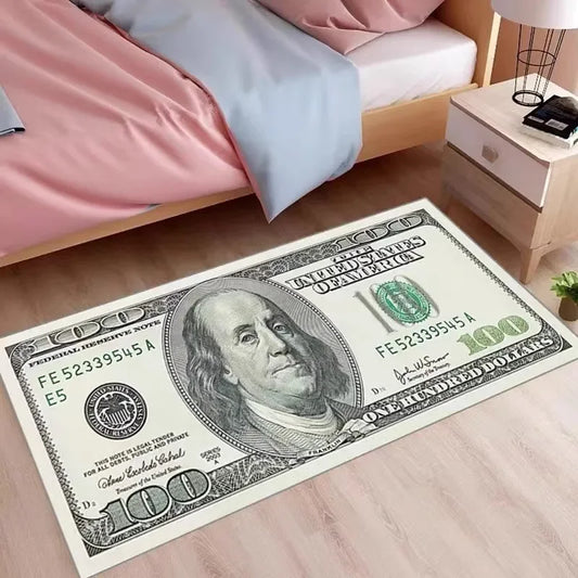 Money Rugs 100 Dollar Bill Runner Area Rug for Living Room 