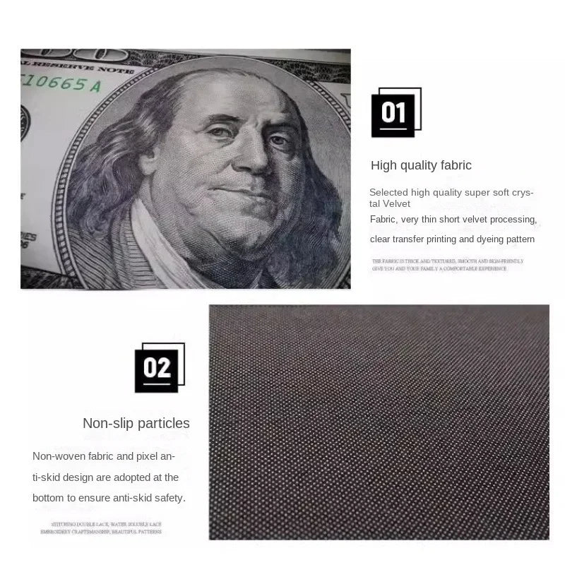 Money Rugs 100 Dollar Bill Runner Area Rug for Living Room 