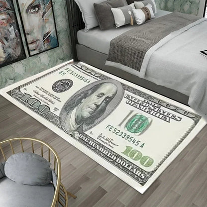 Money Rugs 100 Dollar Bill Runner Area Rug for Living Room 