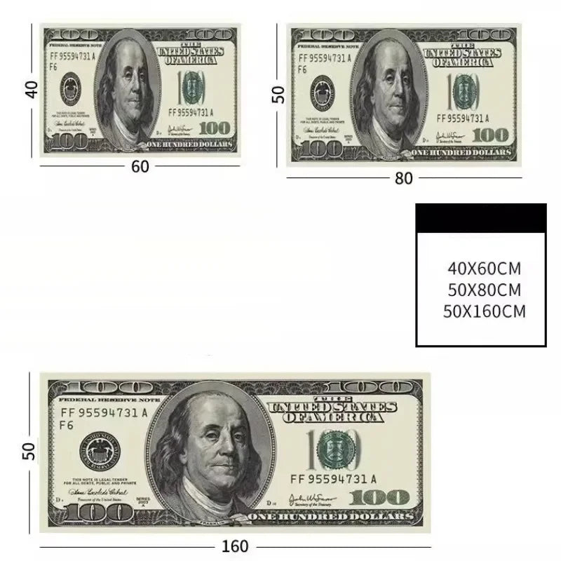 Money Rugs 100 Dollar Bill Runner Area Rug for Living Room 