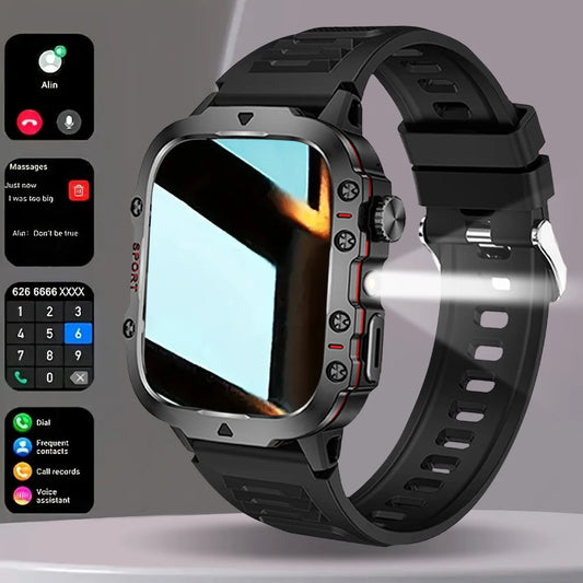 2025 Men Smartwatch Outdoor Sport Exploration Flashlight Counter Bluetooth Call Women Smart Watch Holiday Gift for Android Ios